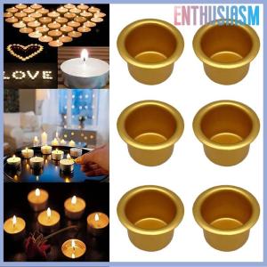 【Enthusiasm】🌟🌟【Hot Sale】🎈 10Pcs Mini Round Candle Cup DIY Candlestick Making Tray Holder Container Accessory Aluminium Home Party Decor