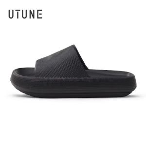 UTUNE 51CM slippers for man Platform House Shoes EVA Soft fashion slides Anti-slip Summer Sandals Women bathroom shoes Shower2026