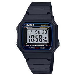 CASIO ORIGINAL - CASIO W-217H-1AVDF - MEN - Black Blue - Strap Resin - Jam dunia JD18ST # Jam Tangan Pria Cowok Anti Air Digital Analog + CASIO W 217H 1A W-217H 217 H W217 W-217 W217H W-217H-1A $ WR5 STR SD7 HT7