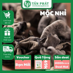 [Hàng mới về] Nấm mèo khô 100g Tấn Phát Mộc nhĩ khô thượng hạng giòn ngon