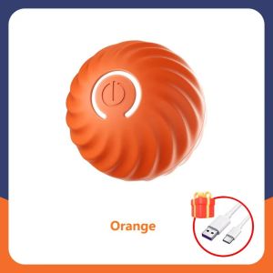 Smart Dog Toy Ball Automatic Moving Bouncing Rolling Ball for Small Medium Dog Cat Toy USB Rechargeable Dog Ball Rubber