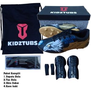 KIDZTUBS Sepatu Bola Anak Paket Komplit Sepatu Bola Tas Skin Deker Kaos Kaki Usia 6-10 Tahun Size 28 29 30 31 32 33 34 35 36 37 KDZ1854122024