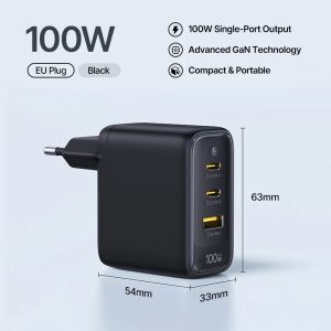 Baseus 100W Fast Charger Type C USB Charger Support QC PD PPS For iPhone 17 16 15 14 Air Laptop Charger