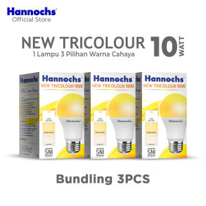 Hannochs - New Tricolour 10W (Paket 3pcs) - Lampu LED 1 Lampu 3 PilihanWarna Cahaya