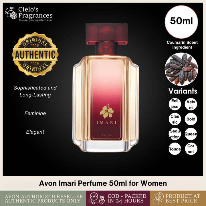 Avon Imari Perfume 50ml for Women Imari Classic, Seduction, Corset, Bold,  Eclipse, Rouge, Velvet Eau de Toilette Perfume for Women 50 ml Cielo's