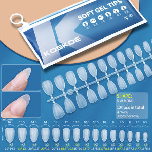 UR SUGAR KOSKOE Press On Nails Almond Nail Tips Clear Full Cover Fake Nail Artificial Matte Coffin Acrylic Soft Gel Tips Nail Extensions