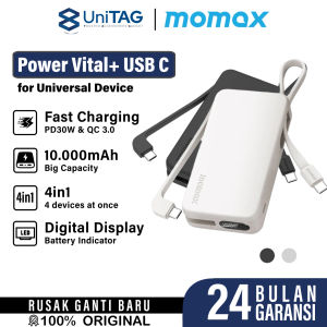 Momax Powerbank 1-Power Vital+ CCC For iPhone Samsung iPad 10000mAh 20000mAh PD 30W Dual Built-in