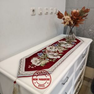 TAPLAK MEJA TAMU BELGY PREMIUM MOTIF BUNGA BORDIR / ALAS MEJA CANTIK RUANG TAMU