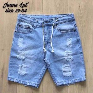 Celana Jeans Pendek Sobek Pria Wisker Jeans Pendek Ripped Robek Pria Premium Distro