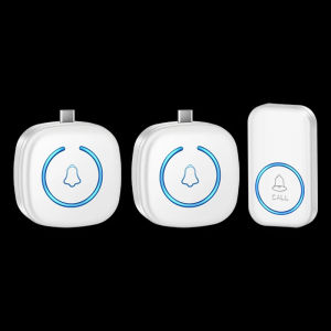 CACAZI HomeType-C DC Powered Wireless Doorbell Waterproof 60 Songs 150 Meters Remote without Battery 1 Button 2 Receivers