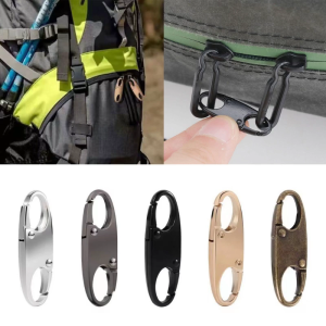 Ngăn chặn trộm cắp khóa đôi Carabiner giữ dây kéo đóng thay thế dây kéo kéo thay thế ví khóa dây kéo Clip
