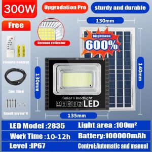 1200W/400W Solar Outdoor Light Super Bright Beads LED Solar Light IP67 Waterproof Lampu Solar Remote Control Solar Spotlight Lighting 18H 0 Electricity Bill all Year Suitable for Street Courtyard Corridor Farm Garden