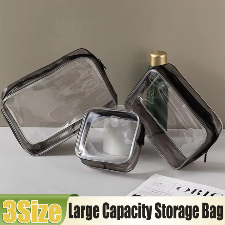 Travel PVC Waterproof Cosmetic Bags Women Transparent Zipper Makeup Bags Organizer Bath Wash Make Up Tote Handbags Case