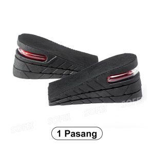 SOFEI 1 Pasang Insole Penambah Tinggi Bantalan Setengah Telapak Tangan Bantalan Udara 3 lapis 6cm