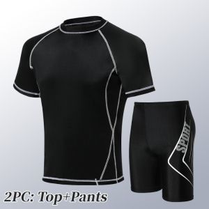 2PC Swimsuit Set for Men Quick Dry Swimwear Men Swimming Trunks Men Adult Teen Swimsuit Swimming Men Full Set of Boy Tops Suit