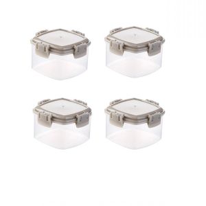4Pcs Portable Transparent Sauce Seasoning Box Dispenser Mini Spices Squeeze Bottle with Lid