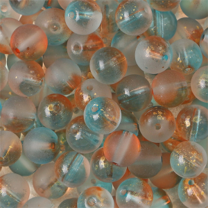 30Pcs 10mm Multi-Colors Gold Foil Effect Glass Crystal Loose Round Beads for Bracelet Necklace DIY Jewelry Craft Making Beads