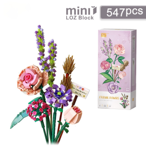 Bouquet building blocks small particle building blocks assembling diy flower bonsai decorative flower arrangement and dried flower ornaments and puzzle assembling building blocks boys and girls Valentines day birthday gifts