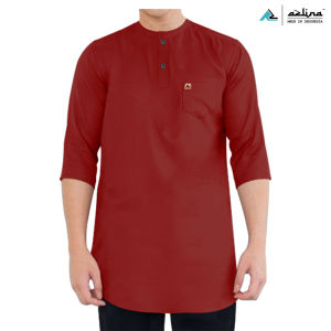 Kurta muslim pria AZLINA bahan kaos cotton 24s lengan 3/4