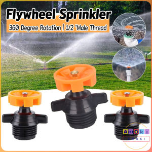 Amoki【Ready in Stock】 360 Degree Rotating Watering Nozzle 1/2" Male Thread Automatic Rotation Sprinkler Lawn Irrigation
