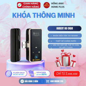 Khóa vân tay cửa kính thông minh Hubert HB CK68 black app ttlock chính hãng công nghệ Đức cao cấp