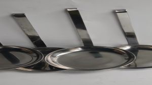 Khay Làm Bánh Tôm Inox Cao Cấp Đường Kính 10cm – Cán Dài 16cm Có Móc Treo Khuôn Chiên Bánh Tiện Lợi