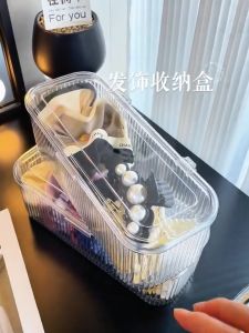 shopclassyhome Hair Clip Organizer Storage Box Hair Rope Hair Ties Transparent Children Portable Child Women Organizer