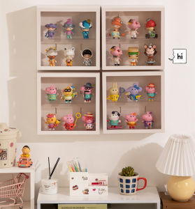 Wall Transparent Acrylic Display Case Blind Box Lego Popmart Figurine Storage with Rack Shelf