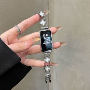 Metal Strap For Huawei Band 10 9 8 Diamond Four-leaf Clover Bracelet For Huawei Band 10/9/8