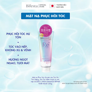 Mặt nạ Phục hồi chuyên sâu Tóc Hư Tổn Nặng cho Tóc Mềm mượt và vào nếp LÚCIDO-L HIGH DAMAGE REPAIR HAIR MASK 200g
