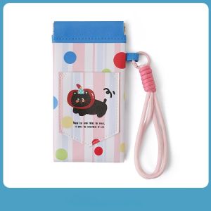 Pouch Kacamata Wanita Gaya Dopamin Tempat Kacamata Hitam Portabel dengan Tempat Kartu & Klip Organizer Tas yang Multifungsi