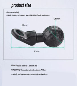 Motowolf Alloy Ball Head Mount for Phone Holder – 360° Rotatable Full Metal Base Replacement Part