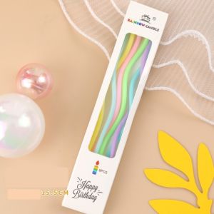 Lilin Spiral / Lilin Ulir Macaron / Lilin Metalik Lilin Spiral / Lilin Kue tart Ultah - GG0336