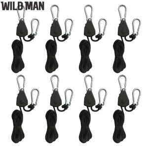 1/2/4/6/8/10/12/14/16pcs Ratchet Locking Hanger 1/8 Lift Pulley Lifting Pulley Hook Lamp Pulley Ropes Pulley for Camping