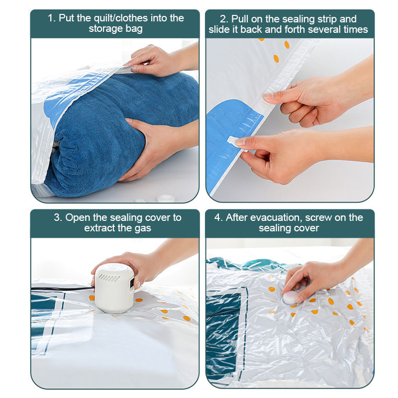 Vacuum Reusable Quilts Organizer Travel Clothes Storage Plastik Vacum Pakaian Compression Bag
_voghion.com