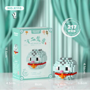 WEIHUIMEI บล็อกตัวต่อลายการ์ตูน 12 ราศี ตัวต่อ 12 ราศี ขนาดเล็ก ของเล่นเสริมการเรียนรู้ สําหรับเด็ก