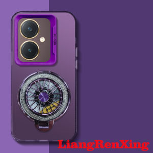 FOR เคส เคสสำหรับ Vivo Y27 4G Y27 5G Y76 Y78 5G เคสแข็งเคสใส่โทรศัพท์ตัวป้องกัน TPU เรียบกันกระแทกดีไซน์ใหม่ความสวยงามพร้อมที่จับสำหรับผู้ชาย CYTLZJ01ยึดไจโร