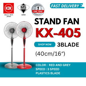 KDK STAND FAN KX-405 DEEP RED/METAL GREY (40cm/16")