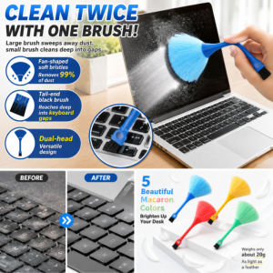 Dual Head Computer Cleaning Brush Soft Bristles Dust Remover Keyboard Cleaner Compact Cleaning Tool