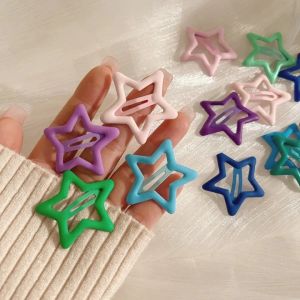 10PCS Macron Color Five-pointed Star Hairpin Children Adult Universal Side Clip Hair Accessor