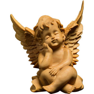 Cupid Winged Angel Ornament - Exquisite Wooden Statue Beautifully Handcrafted Feng Shui Ornament Perfect for Home Decor Symbolizing Love Harmony and Protection Ideal for Enhancing Positive Energy and Romantic Ambiance in Any Space
