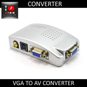 VGA to RCA Adapter Composite CCTV Video Converter | VGA to Video S-Video Converter for HDTV Monitor Laptop Desktop PC | Supports NTSC PAL Signal | High Quality Video Signal Adapter | Plug & Play