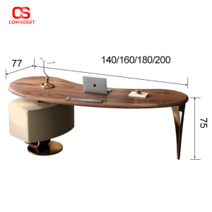 Bàn Làm Việc Gỗ Tự Nhiên Mặt Gỗ Bo Tự Nhiên – Phong Cách Hiện Đại