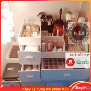 Kệ đựng mỹ phẩm max 35 màu trắng có khay đựng son tiện lợi (Hàng nguyên khối)