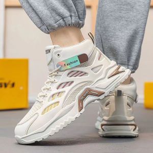 SINDBAB Sneakers Mens Mesh High Top Sports Shoes Lightweight Flat Running Shoes Breathable Mesh Casual Board Shoes