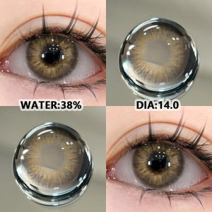 {COD}-Manila (0.00°-8.00°) gray/brown contact lenses 1 pair of 14.0mm myopia contact lenses yearly mini soft lenses best-selling lenses.