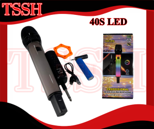 【TSSH】FT-40S LED Professional Handheld Wireless Unidirectional Dynamic Microphone with RGB Light and Built in Rechargeable Batter