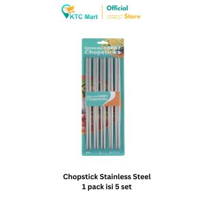 KTC Mart Sumpit Stainless Steel Premium Chopstick Sumpit Tahan Suhu Panas SUMPIT STAINLESS STEEL