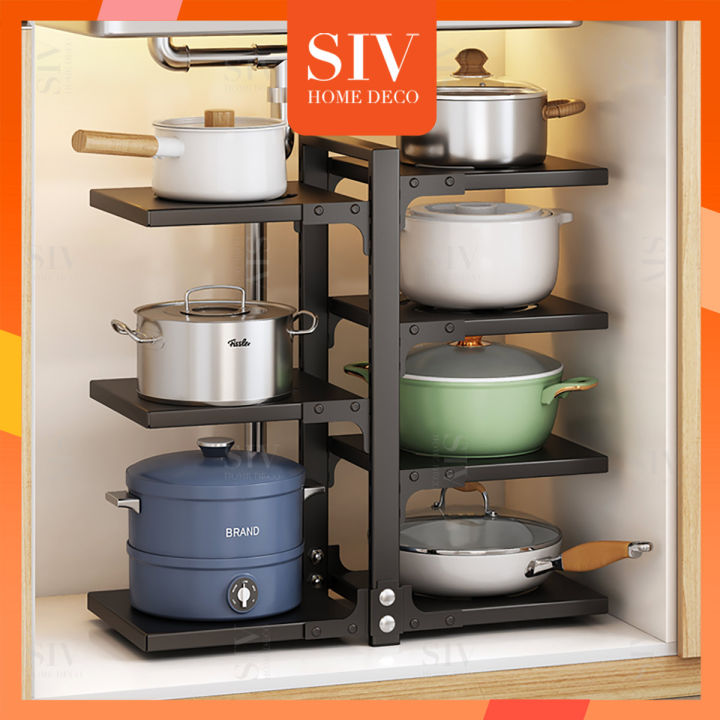SIV24 Tiers Rack Pot Rack Pan Rack Adjustable Under Sink counter top