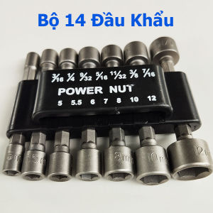 [HCM] Bộ khẩu vặn ốc lục giác Bộ 14 đầu khẩu vặn ốc lục giác gắn máy khoan-đầu tuýp lục giác-TyHome